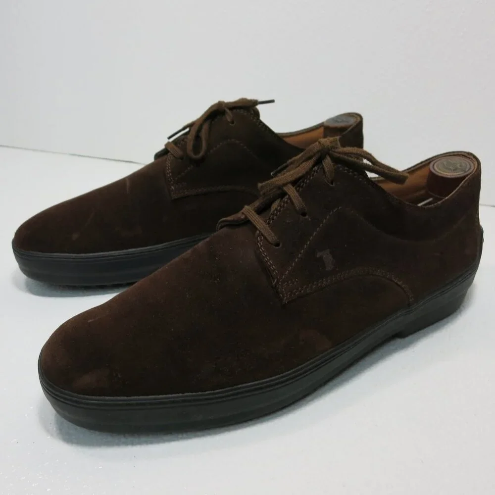 Tod's 8.5 Suede Leather Casual Oxfords Shoe Men's Footwear Zapatos Kutsu 9.5